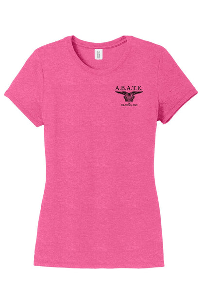 Abate Design 01 District Women's Perfect Tri Tee Fuchsia Frost front