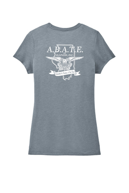 Abate Design 01 District Women's Perfect Tri Tee Flint Blue Heather back