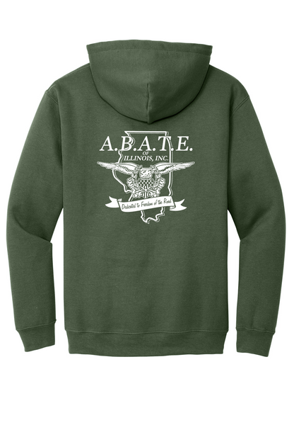 Abate - Abate of illinois - Design 01 - Hoodies - Gildan 18500 - Military Green - Back