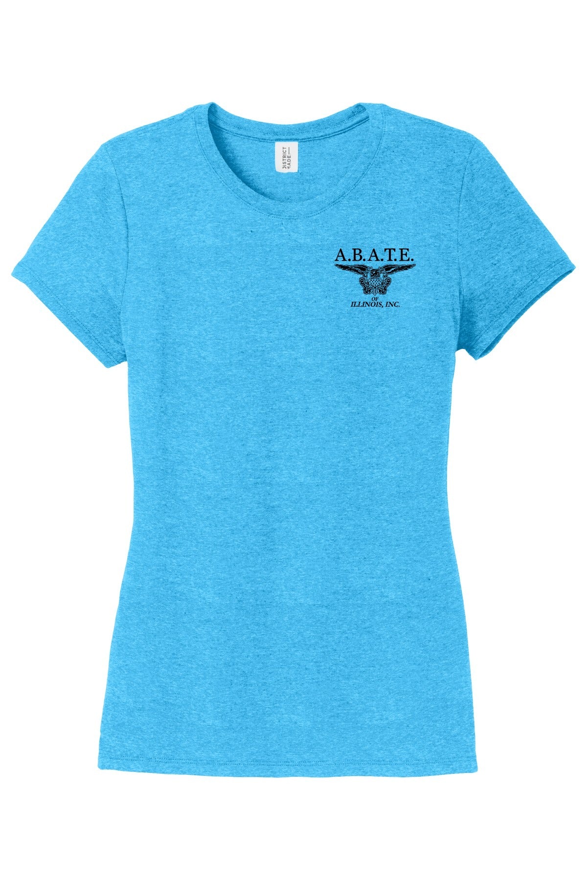 Abate Design 01 District Women's Perfect Tri Tee Turquoise Frost front