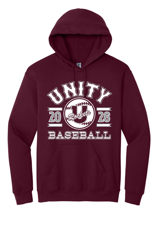 Unity - Baseball - Design 04 - Hooded Sweatshirt - Gildan 18500 - Maroon