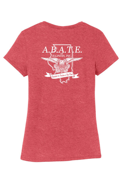 Abate Design 01 District Women's Perfect Tri Tee Red Frost back