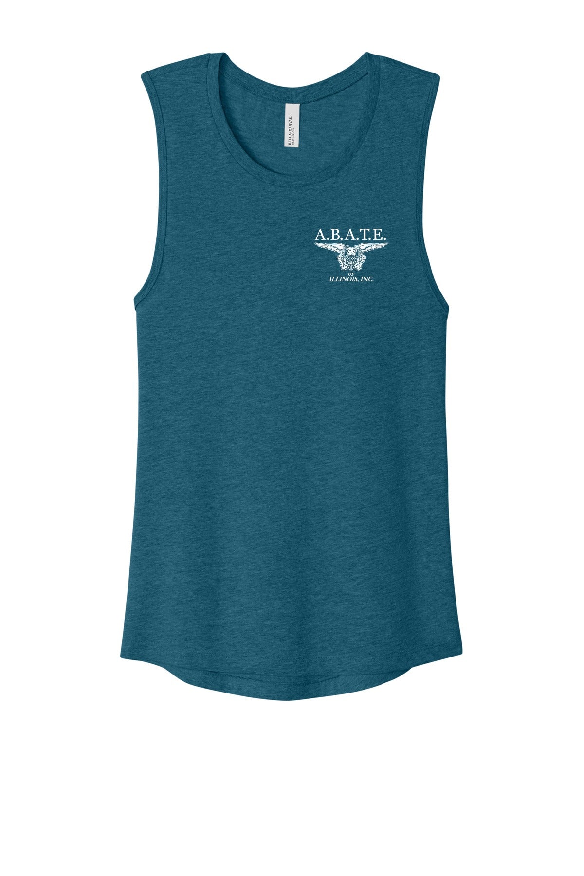 Abate Design 01 Bella + Canvas Women's Jersey Muscle Tank Heather Deep Teal front