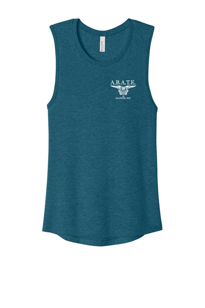 Abate Design 01 Bella + Canvas Women's Jersey Muscle Tank Heather Deep Teal front