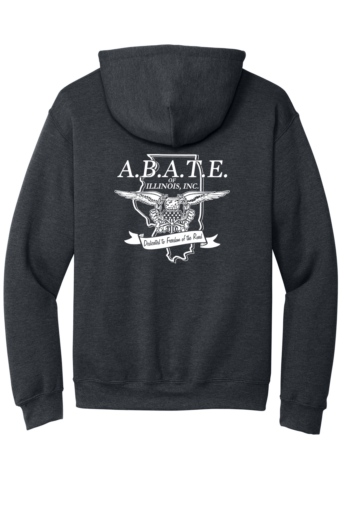 Abate - Abate of illinois - Design 01 - Hoodies - Gildan 18500 - Dark Heather - Back