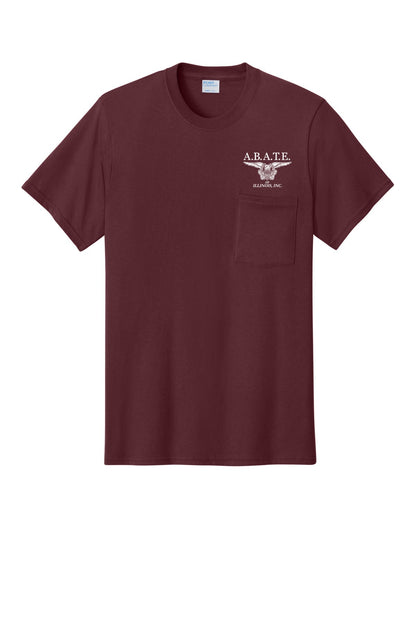 Abate Design 01 Pocket Tee Athletic Maroon front