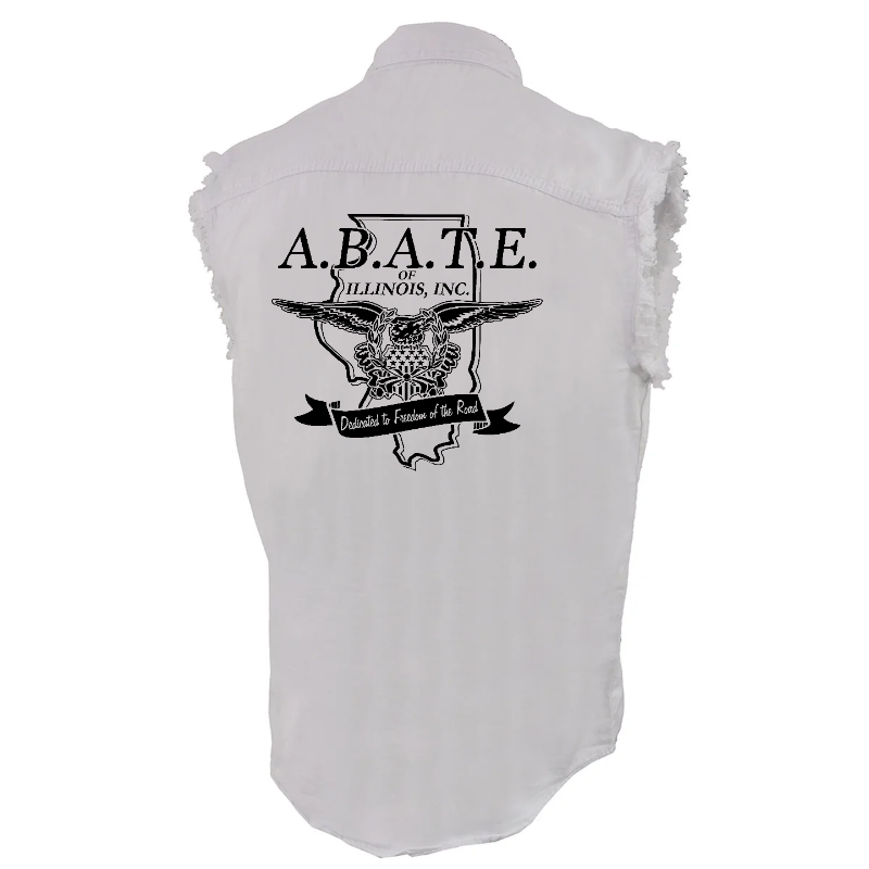 Milwaukee Leather - Lightweight Sleeveless Denim Shirt - dm1001 [White] Front