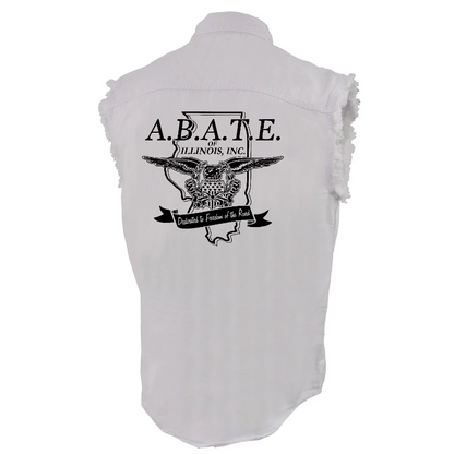 Milwaukee Leather - Lightweight Sleeveless Denim Shirt - dm1001 [White] Front