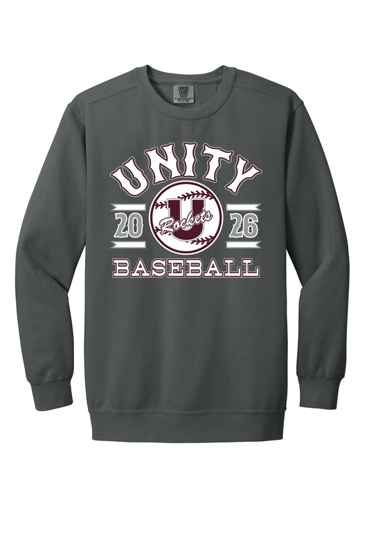Unity - Baseball - Design 04 - Crewneck Sweatshirt - Comfort Color 1566 - Pepper