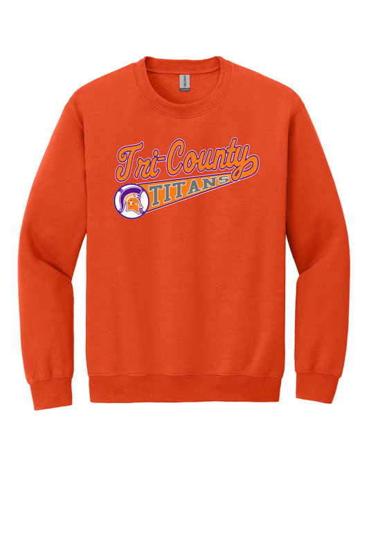 Tri-County - Baseball - Design 1 - Crewneck Sweatshirt - Gildan 18000 - Orange