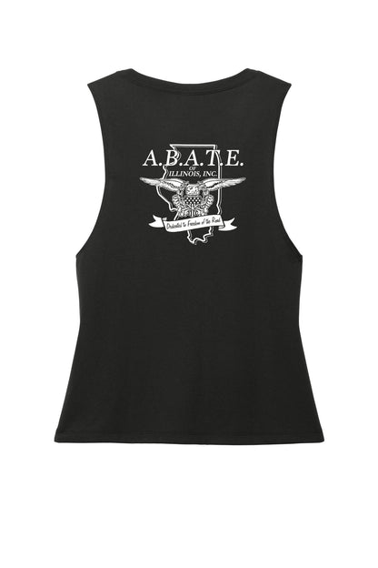 Abate Design 01 Allmade Women's Tri-Blend Muscle Tank Deep Black back