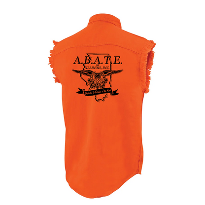 Milwaukee Leather - Lightweight Sleeveless Denim Shirt - dm1001 [Orange] Back