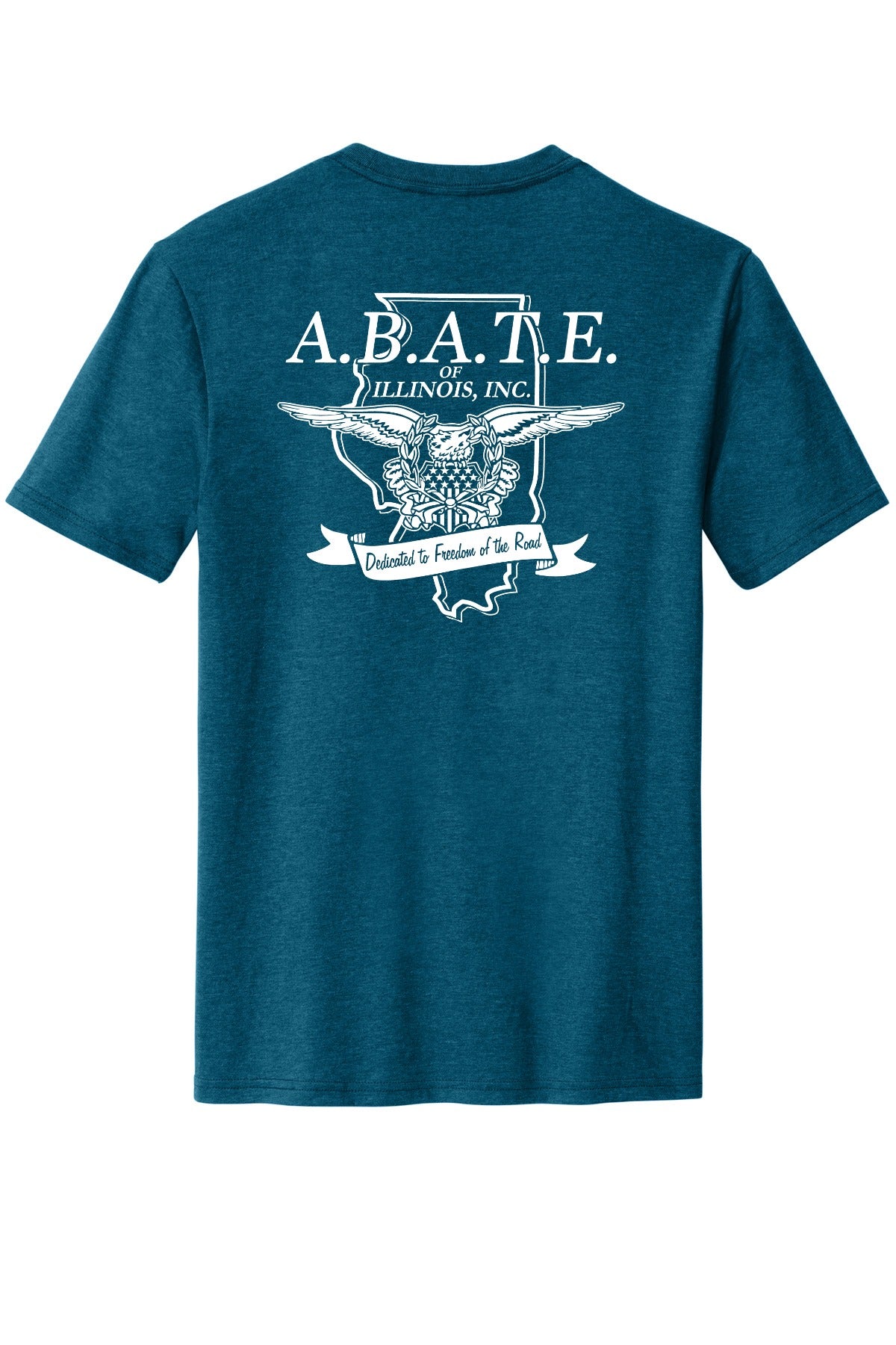 Abate Design 01 District Perfect Blend CVC Tee DM108 Deep Turquoise Fleck back