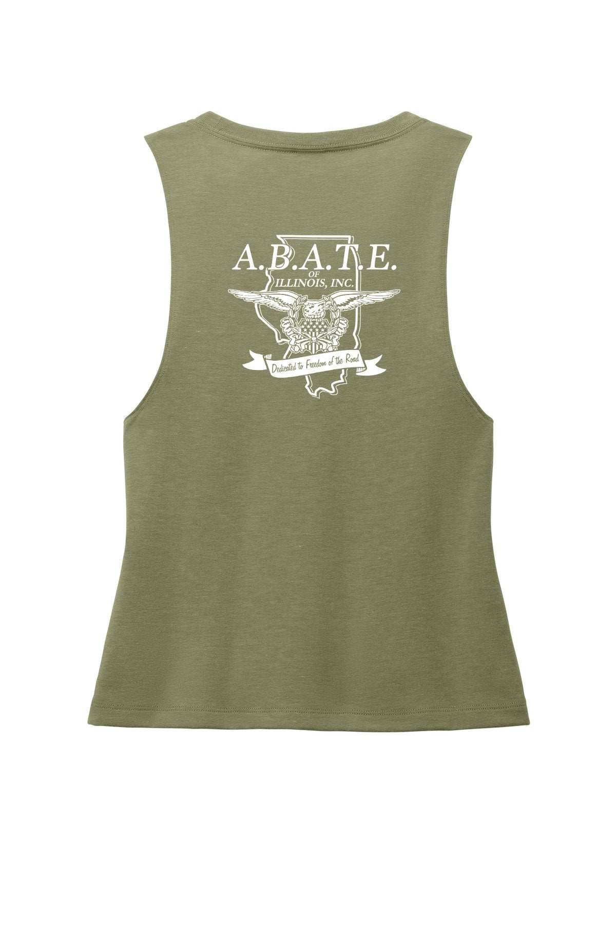 Abate Design 01 Allmade Women's Tri-Blend Muscle Tank Olive You Green back