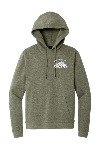 Arcola FFA Tradition design, front of Military Green Frost pullover hoodie