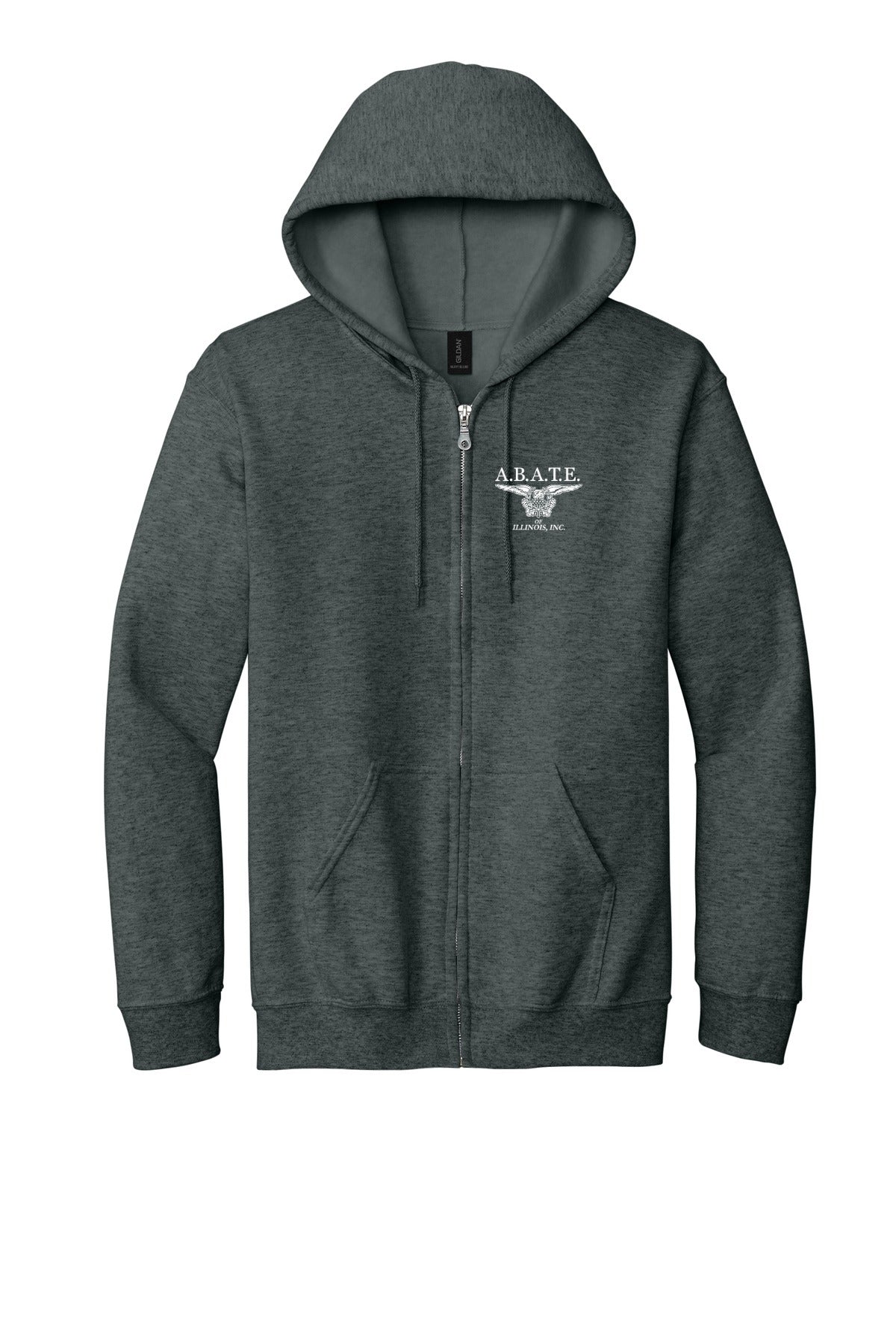 Abate Design 01 Full-Zip Hoodie Dark Heather Grey front