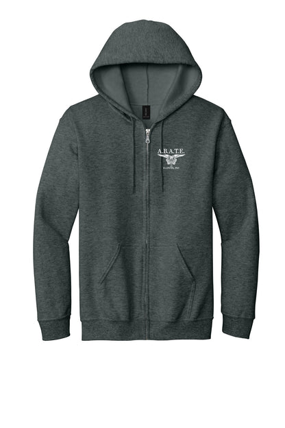 Abate Design 01 Full-Zip Hoodie Dark Heather Grey front