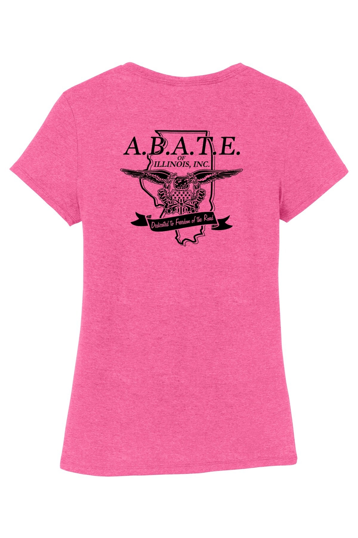 Abate Design 01 District Women's Perfect Tri Tee Fuchsia Frost back