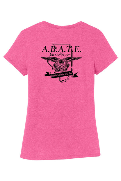 Abate Design 01 District Women's Perfect Tri Tee Fuchsia Frost back