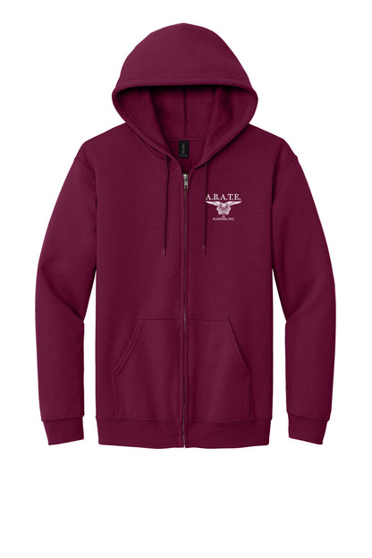 Abate Design 01 Full-Zip Hoodie Maroon front