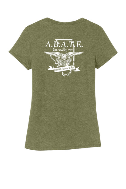 Abate Design 01 District Women's Perfect Tri Tee Military Green Frost back