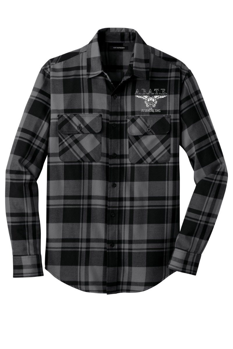 Abate - Plaid Flannel Shirt - W668 [Grey Black Flat]