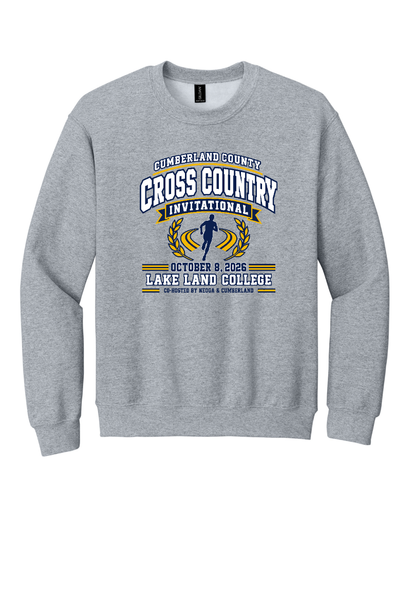 Cumberland County Cross Country Invite - Gildan Heavy Blend Crewneck Sweatshirt - Sport Grey