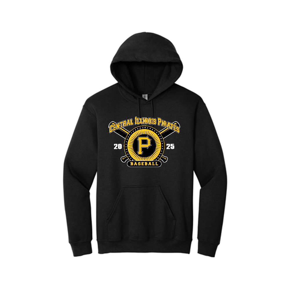 Tuscola Pirates Baseball - Gildan Hooded Sweatshirt - 18500 - Black